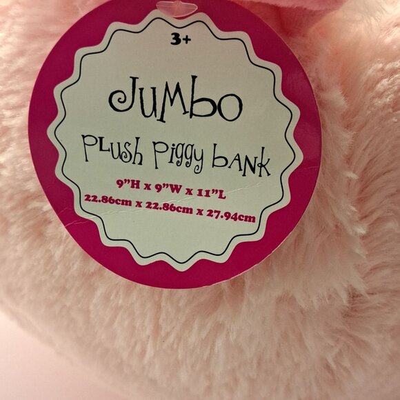 Jumbo Plush Princess Pig Piggy Bank FAB NY Pink Soft Huggable Money Holder - Picture 7 of 11
